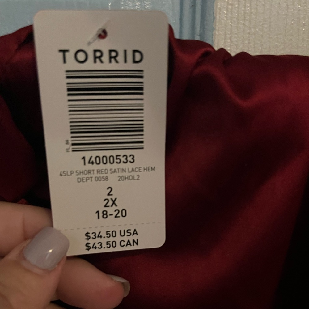 Red satin torrid pajama shorts